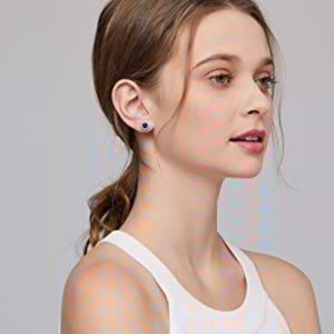 Sterling Silver CZ Round Halo Stud Earrings